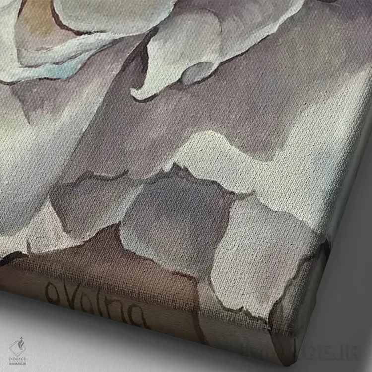 تابلو دکوراتیو قلب صدبرگ ۲ اثر الگا ولنا - نمای نزدیک بافت بوم