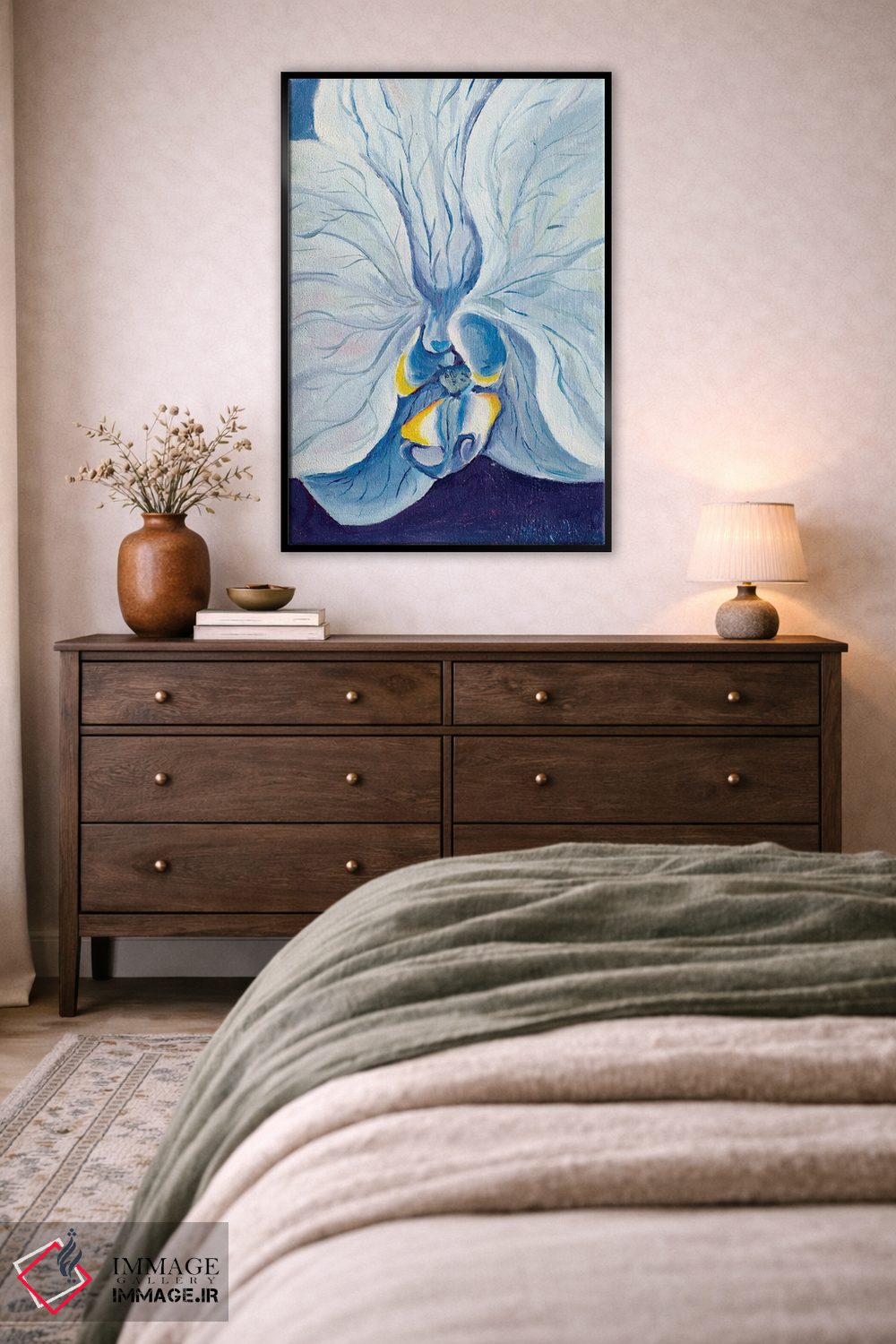 تابلو دکوراتیو ارکیده ی آبی اثر الگا ولنا - D3B