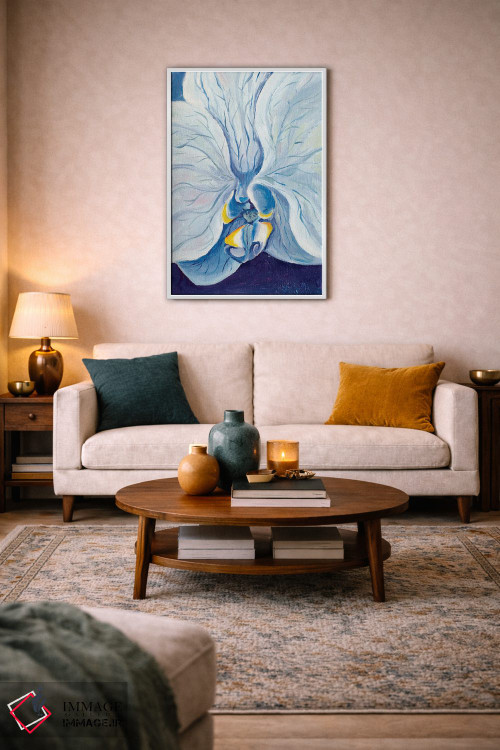 تابلو دکوراتیو ارکیده ی آبی اثر الگا ولنا - D2W