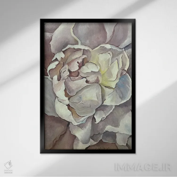 تابلو دکوراتیو قلب صدبرگ ۲ اثر الگا ولنا - نمای قابدار مشکی