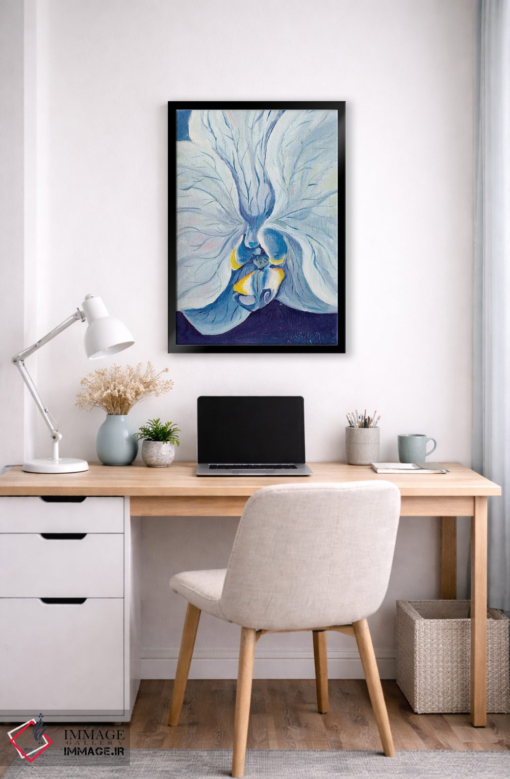 تابلو دکوراتیو ارکیده ی آبی اثر الگا ولنا - D6B