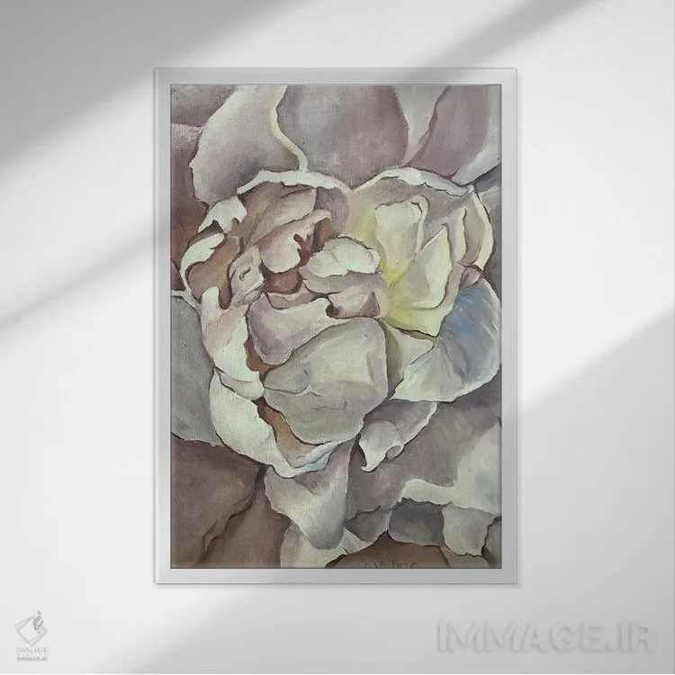 تابلو دکوراتیو قلب صدبرگ ۲ اثر الگا ولنا - نمای قابدار سفید