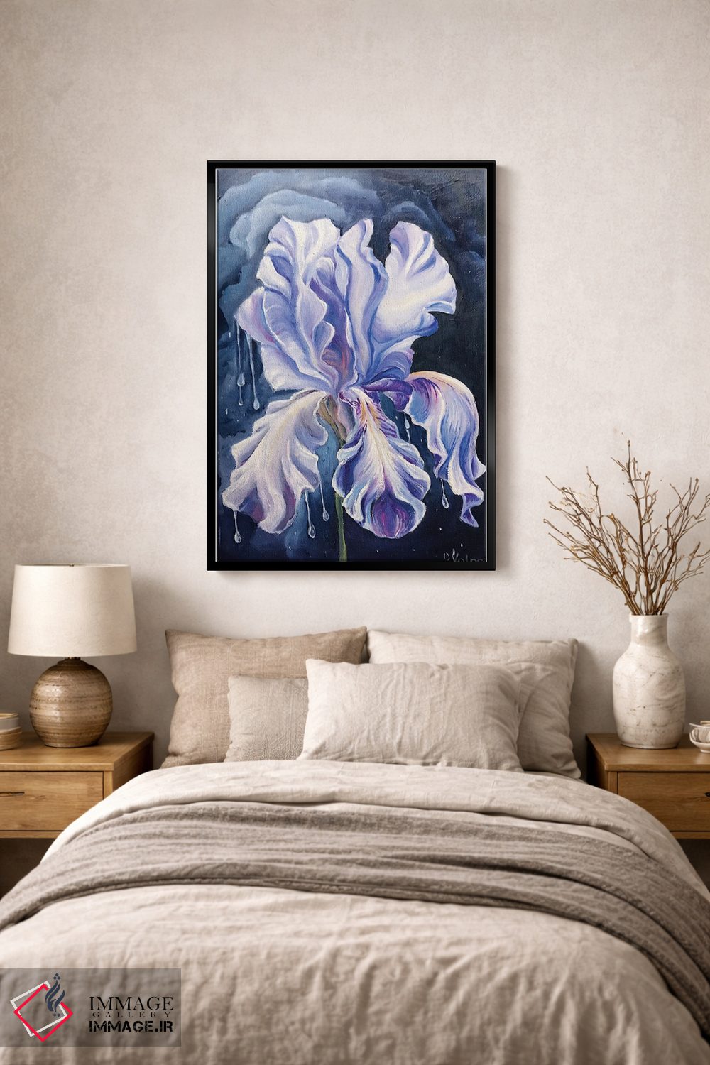 تابلو دکوراتیو شبنم روی زنبق اثر الگا ولنا - D2B