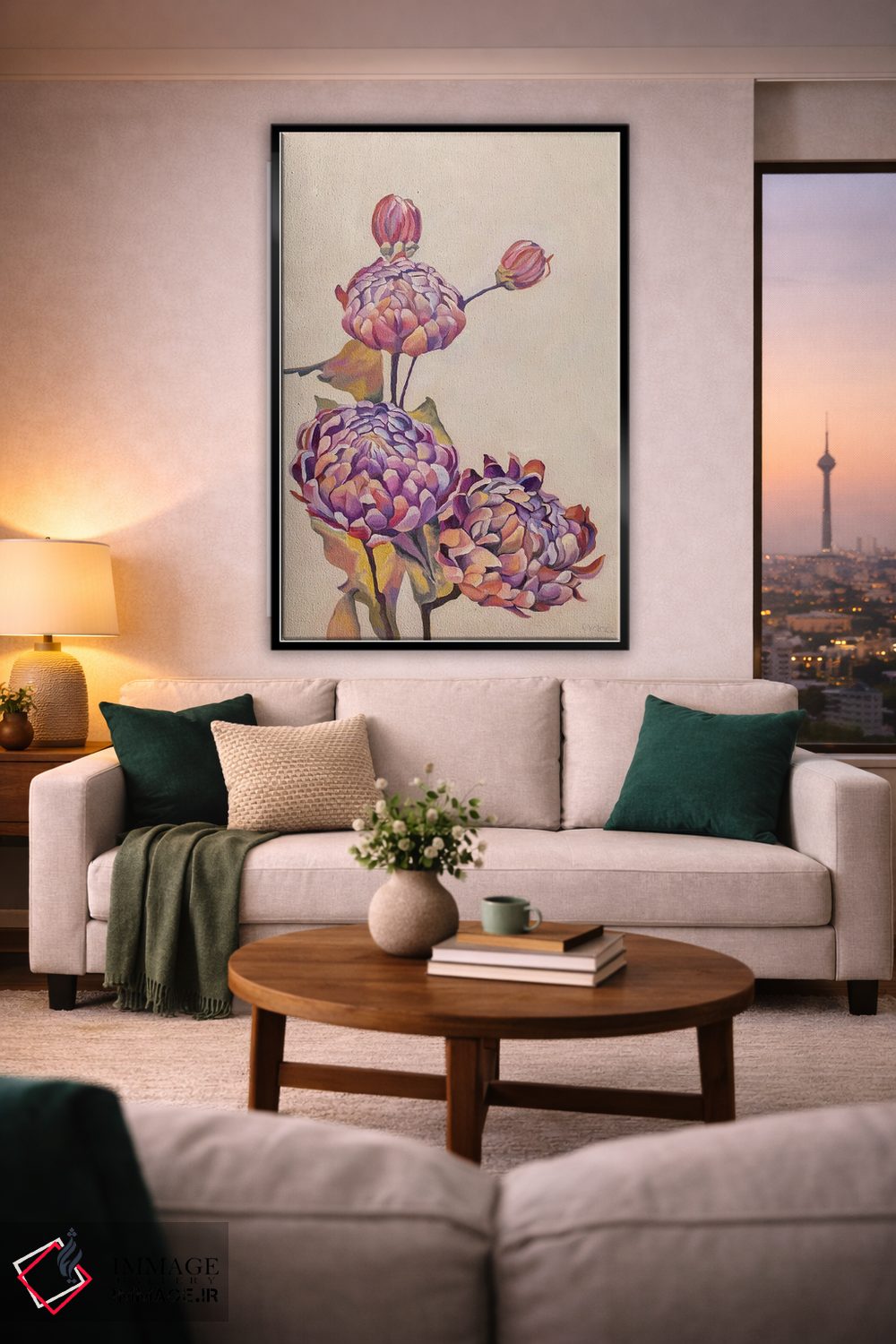 تابلو دکوراتیو کوکب های بنفش اثر الگا ولنا - D2B