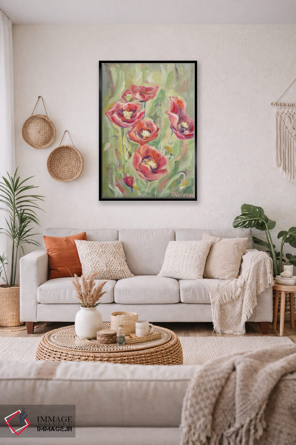 تابلو دکوراتیو شقایق ها اثر الگا ولنا - D4B