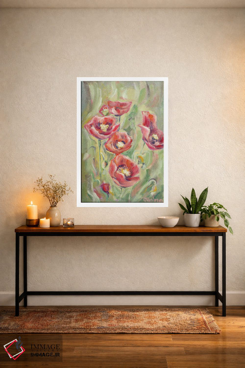 تابلو دکوراتیو شقایق ها اثر الگا ولنا - D3W