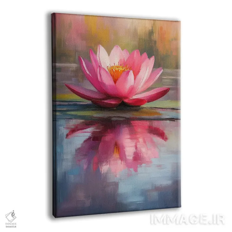 تابلو دکوراتیو نیلوفر شعله ور ۱ اثر الگا ولنا - نمای پرسپکتیو محصول