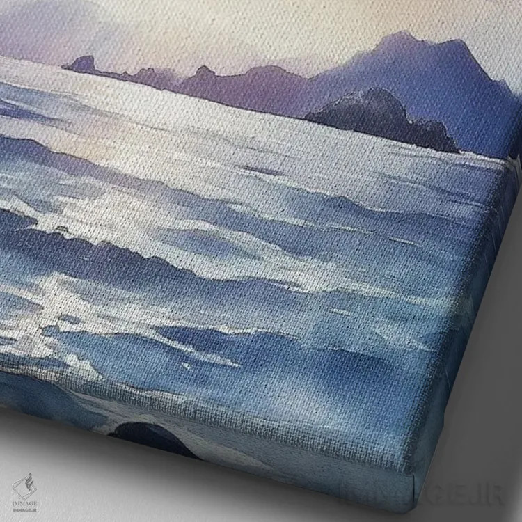 تابلو دکوراتیو پرواز مرغ های دریایی اثر الگا ولنا - نمای نزدیک بافت بوم