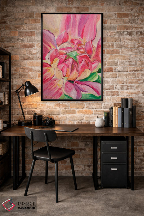 تابلو دکوراتیو گل صورتی اثر الگا ولنا - D5B