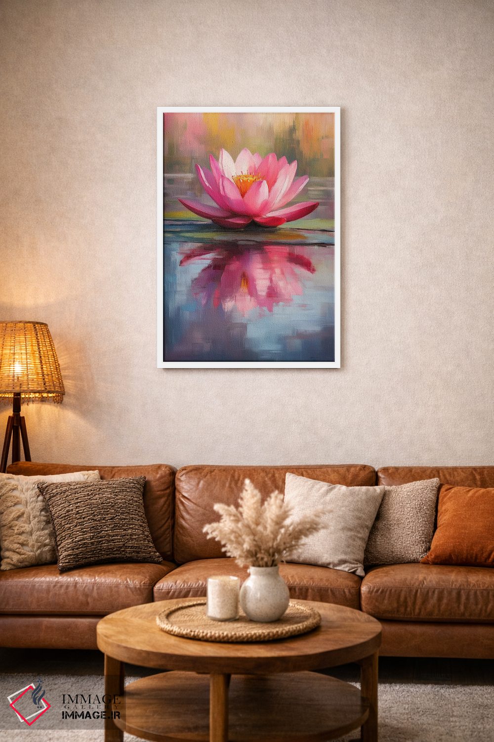 تابلو دکوراتیو نیلوفر شعله ور ۱ اثر الگا ولنا - D3W