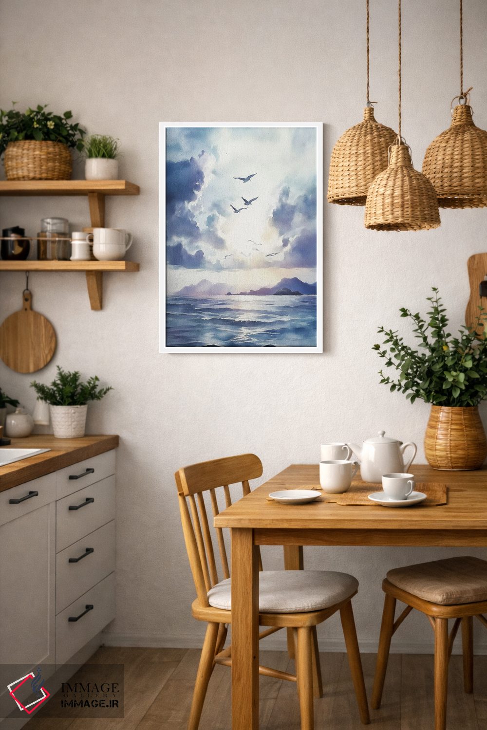 تابلو دکوراتیو پرواز مرغ های دریایی اثر الگا ولنا - D3W