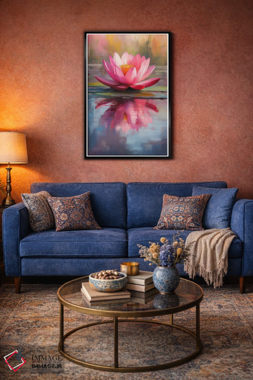 تابلو دکوراتیو نیلوفر شعله ور ۱ اثر الگا ولنا - D6B