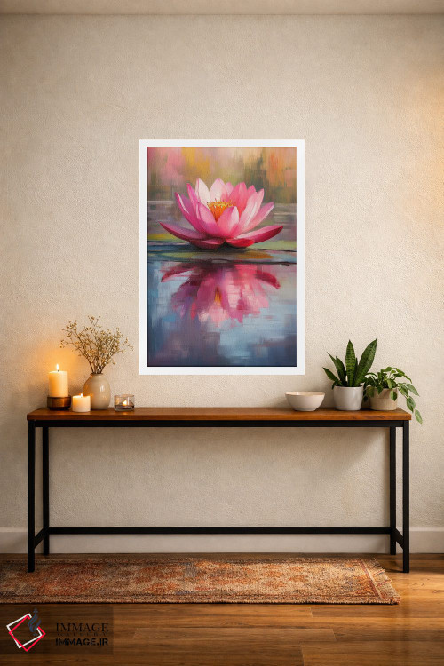 تابلو دکوراتیو نیلوفر شعله ور ۱ اثر الگا ولنا - D5W