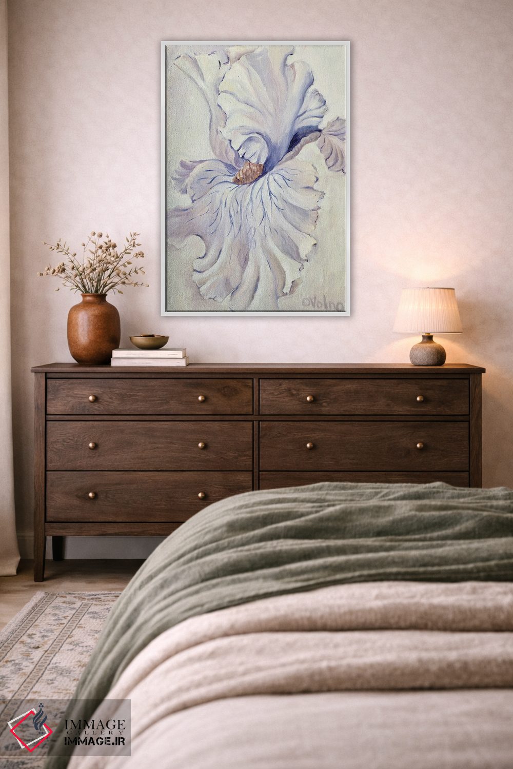 تابلو دکوراتیو زنبق سفید اثر الگا ولنا - D3W