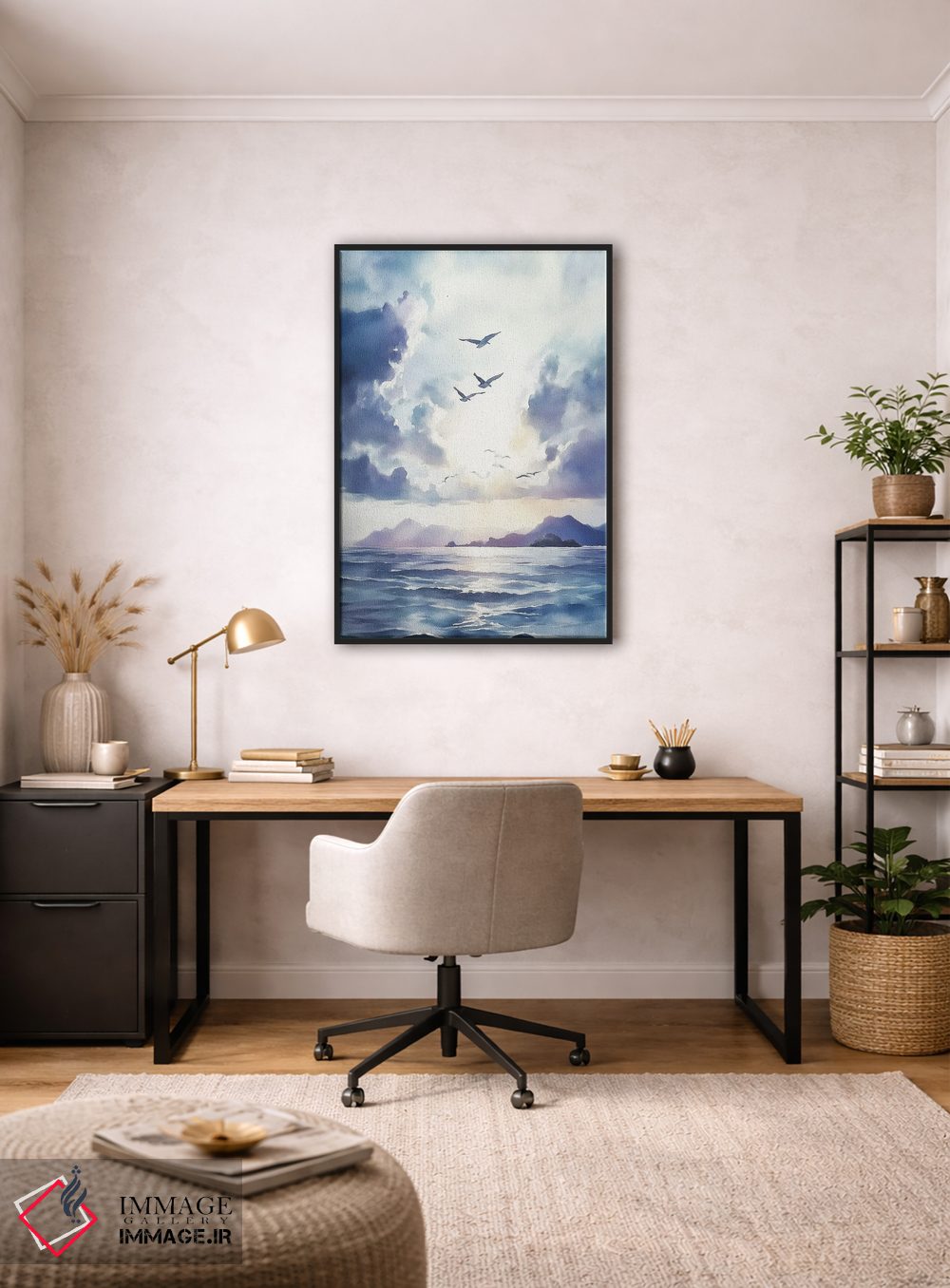 تابلو دکوراتیو پرواز مرغ های دریایی اثر الگا ولنا - D5B