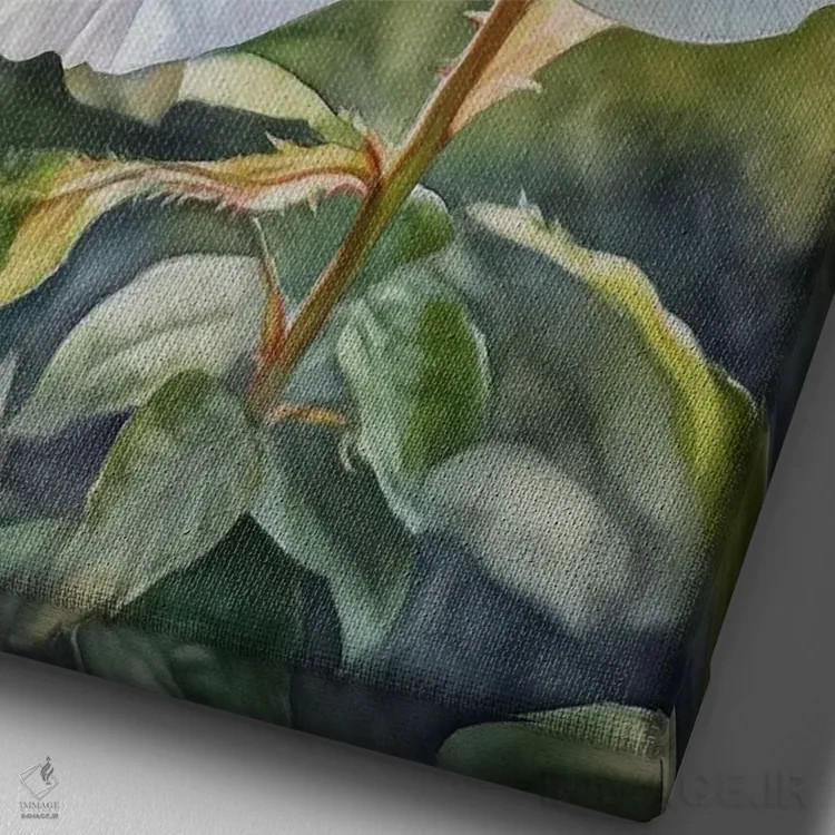 تابلو دکوراتیو رز باغچه ای اثر الگا ولنا - نمای نزدیک بافت بوم