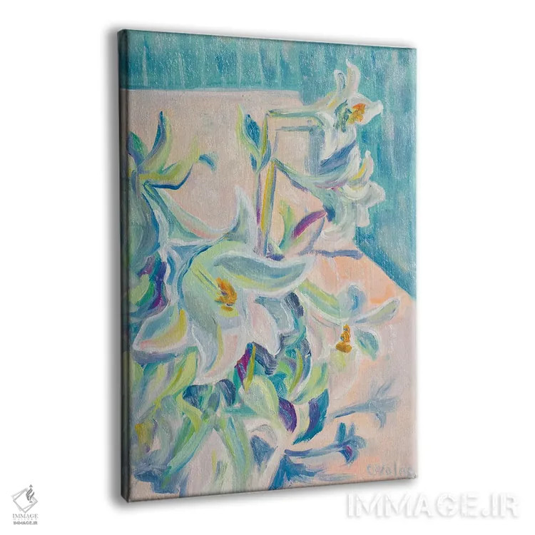 تابلو دکوراتیو سوسن ها اثر الگا ولنا - نمای پرسپکتیو محصول