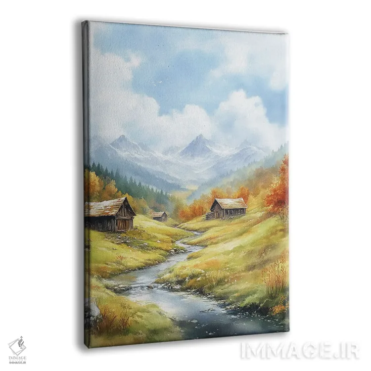 تابلو دکوراتیو منظره کوهستانی اثر الگا ولنا - نمای پرسپکتیو محصول