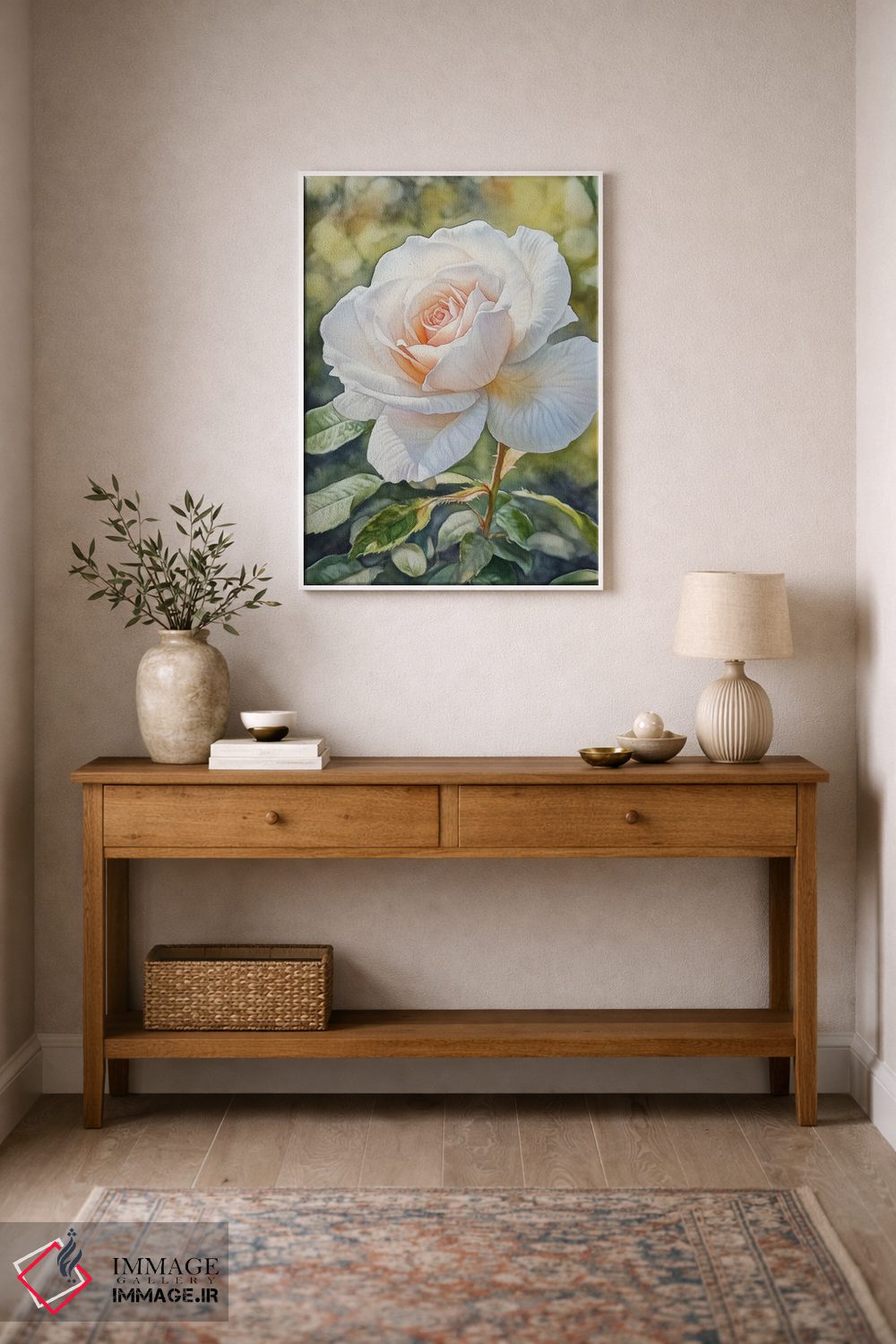 تابلو دکوراتیو رز باغچه ای اثر الگا ولنا - D1W