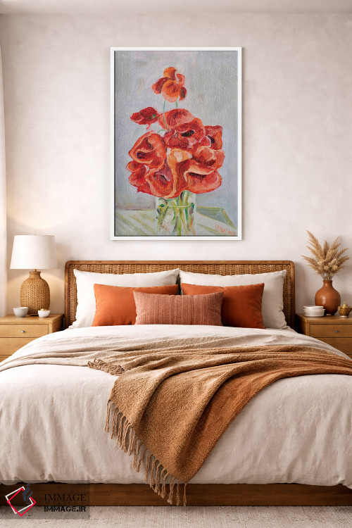 تابلو دکوراتیو دسته گل شقایق ها اثر الگا ولنا - D2W