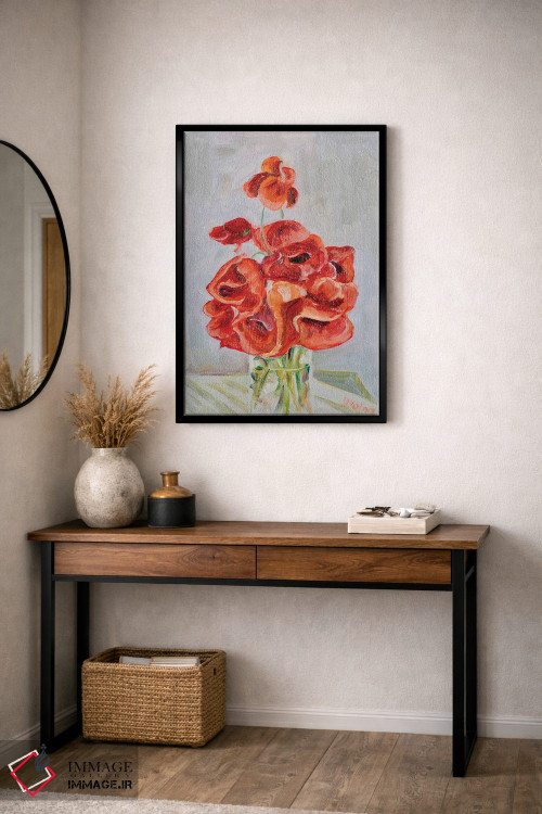 تابلو دکوراتیو دسته گل شقایق ها اثر الگا ولنا - D4B