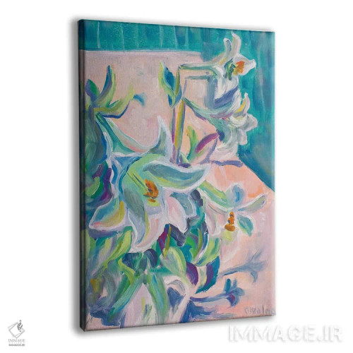 تابلو دکوراتیو دسته گل سوسن اثر الگا ولنا - نمای پرسپکتیو محصول