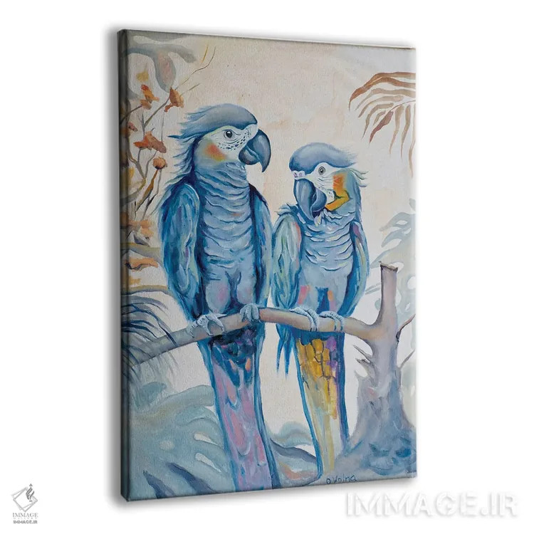 تابلو دکوراتیو طوطی های عاشق اثر الگا ولنا - نمای پرسپکتیو محصول