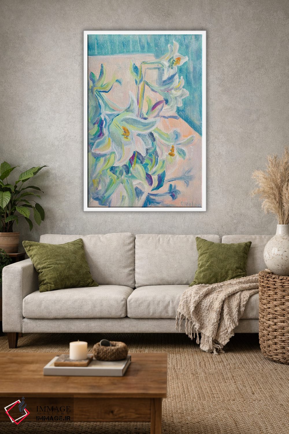 تابلو دکوراتیو سوسن ها اثر الگا ولنا - D1W
