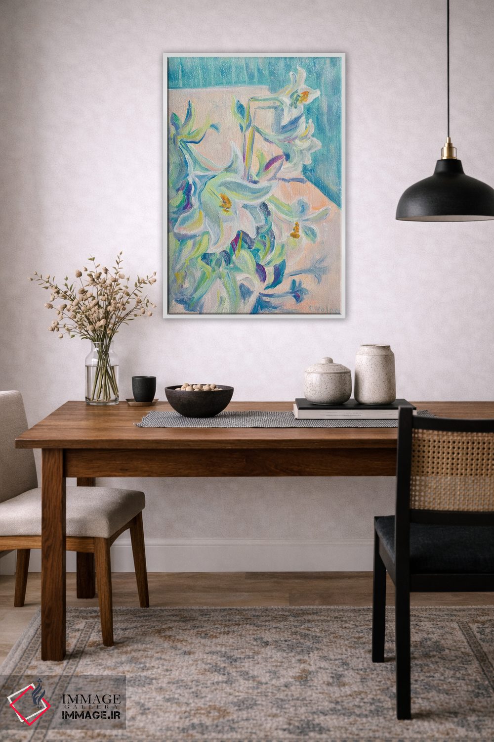 تابلو دکوراتیو سوسن ها اثر الگا ولنا - D3W