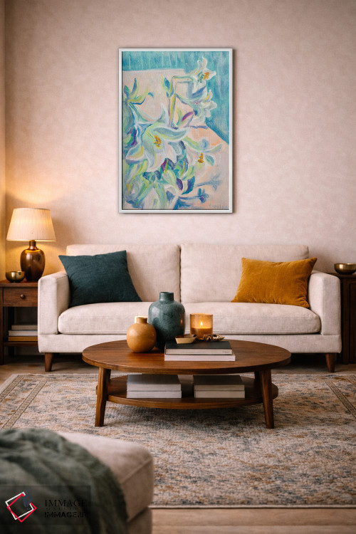 تابلو دکوراتیو سوسن ها اثر الگا ولنا - D4W