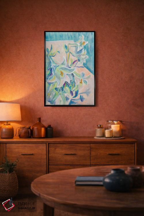 تابلو دکوراتیو سوسن ها اثر الگا ولنا - D6B
