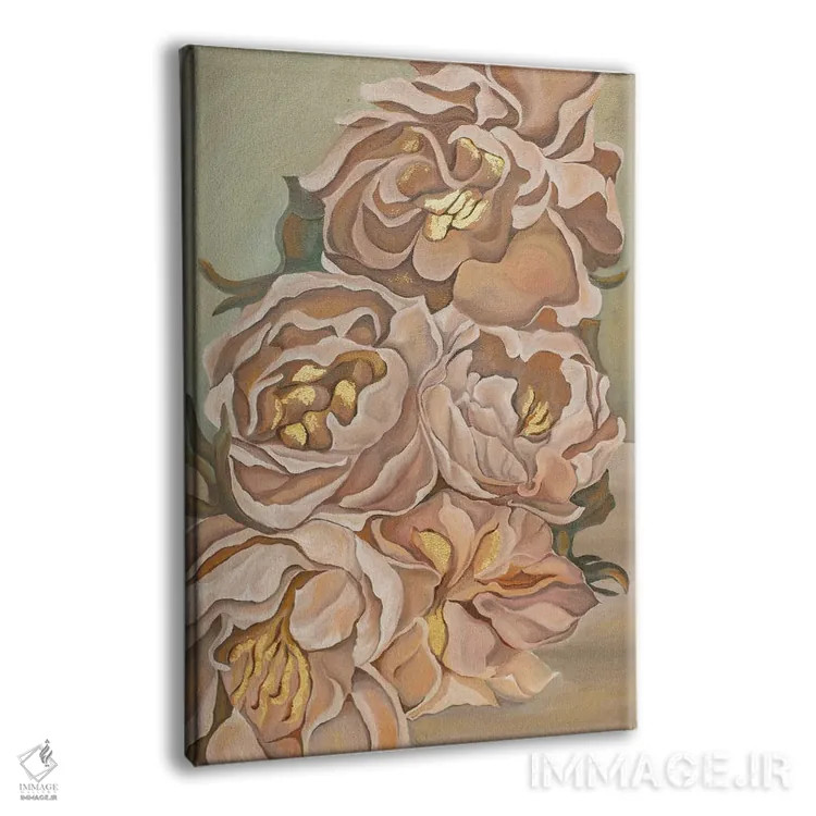 تابلو دکوراتیو گل های خاکستری اثر الگا ولنا - نمای پرسپکتیو محصول