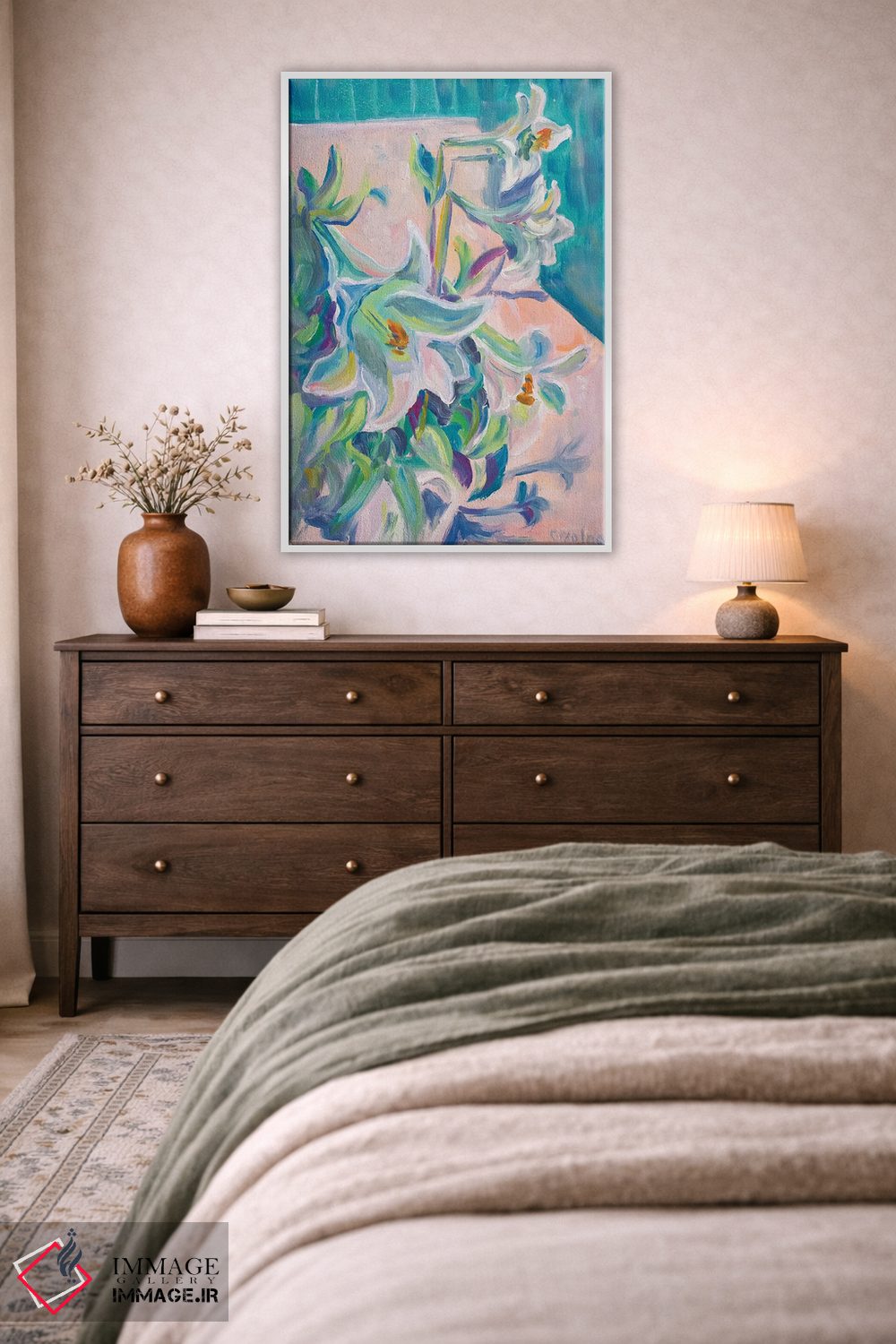 تابلو دکوراتیو دسته گل سوسن اثر الگا ولنا - D2W