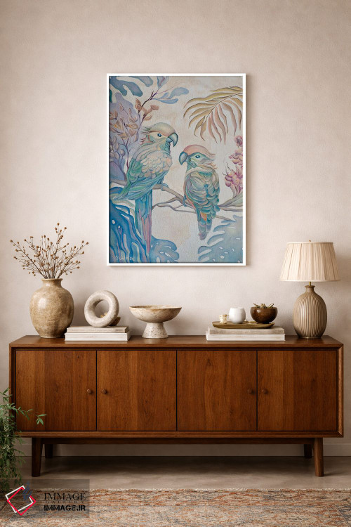 تابلو دکوراتیو طوطی های پاستلی اثر الگا ولنا - D1W