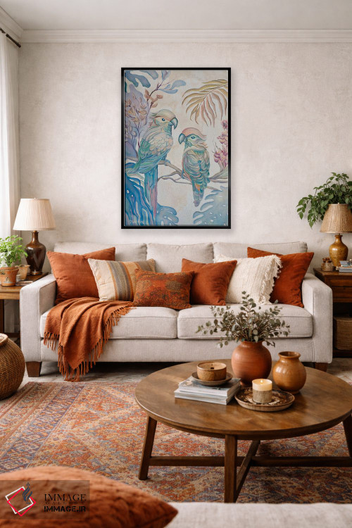 تابلو دکوراتیو طوطی های پاستلی اثر الگا ولنا - D3B