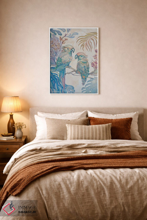تابلو دکوراتیو طوطی های پاستلی اثر الگا ولنا - D5W