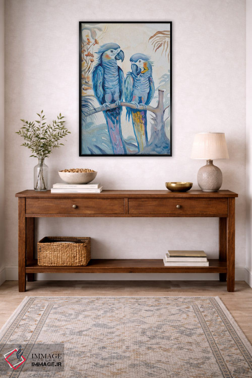 تابلو دکوراتیو طوطی های عاشق اثر الگا ولنا - D4B