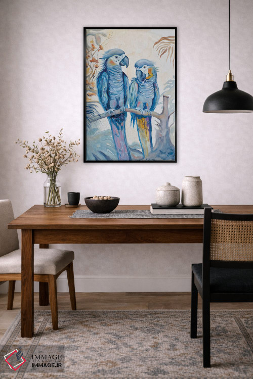 تابلو دکوراتیو طوطی های عاشق اثر الگا ولنا - D5B