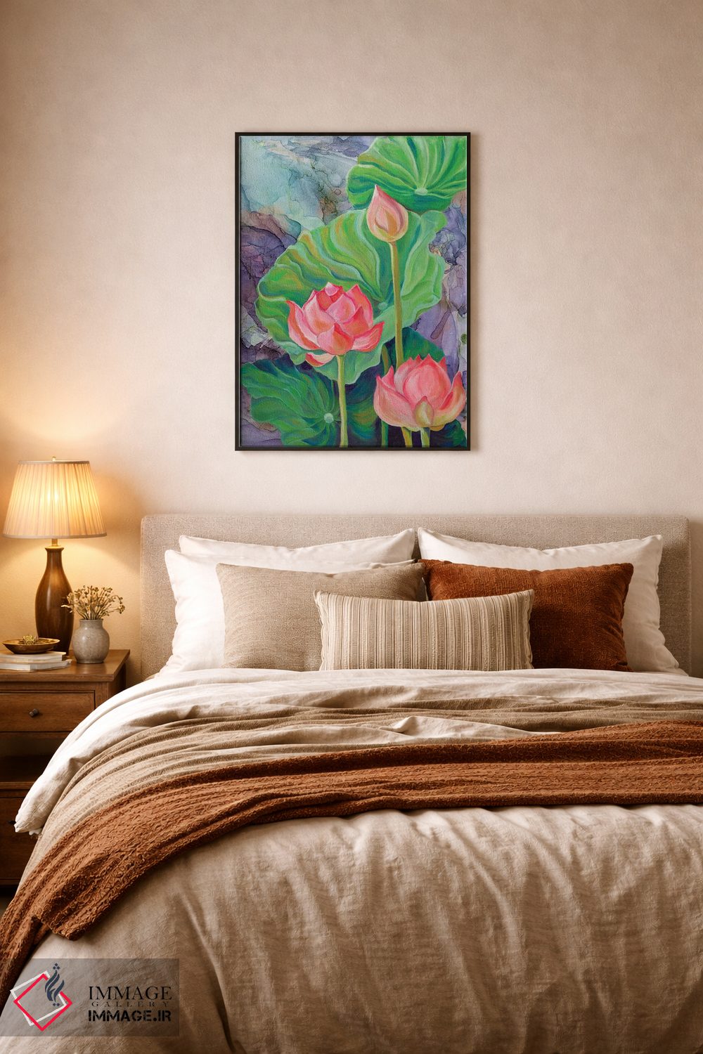 تابلو دکوراتیو نیلوفرها اثر الگا ولنا - D6B