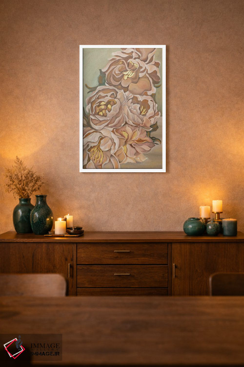 تابلو دکوراتیو گل های خاکستری اثر الگا ولنا - D1W