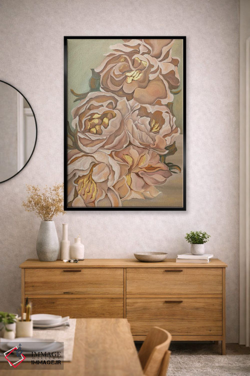 تابلو دکوراتیو گل های خاکستری اثر الگا ولنا - D3B