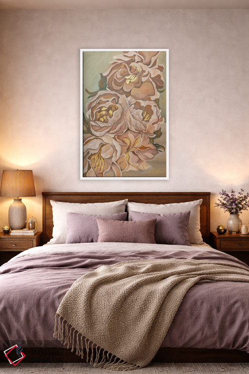 تابلو دکوراتیو گل های خاکستری اثر الگا ولنا - D5W