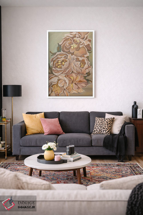 تابلو دکوراتیو گل های خاکستری اثر الگا ولنا - D4W