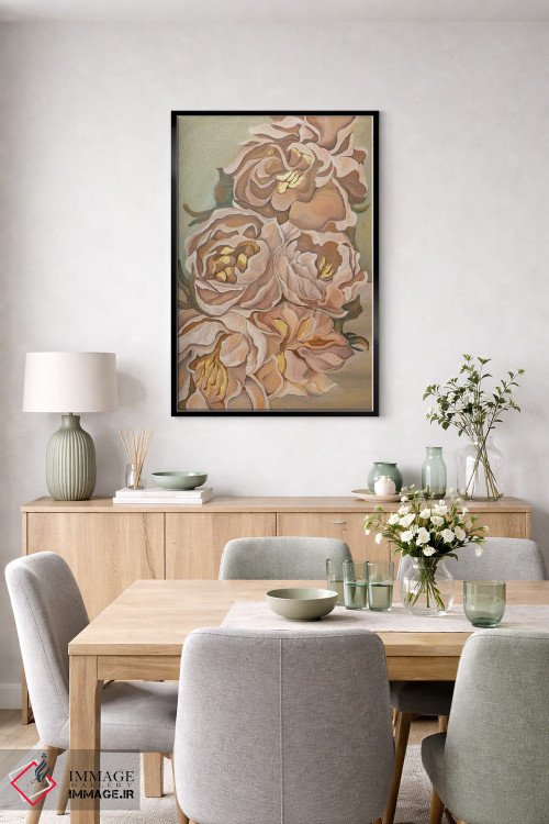 تابلو دکوراتیو گل های خاکستری اثر الگا ولنا - D6B