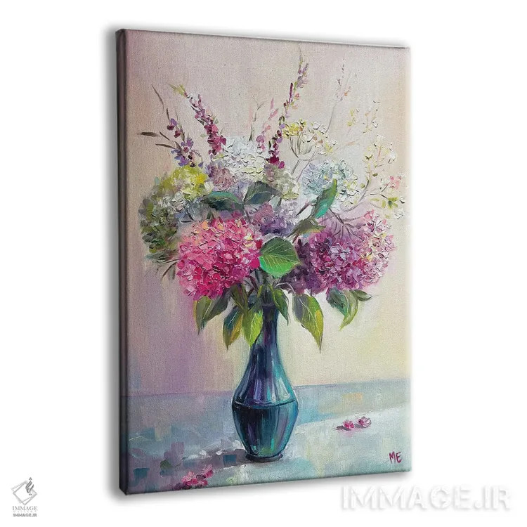 تابلو دکوراتیو بوی تابستانی گل ادریسی اثر اولنا هونتار - نمای پرسپکتیو محصول