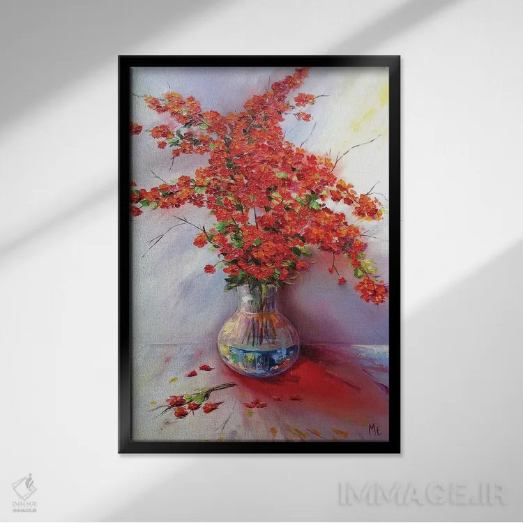 تابلو دکوراتیو پژواک های تابستان اثر اولنا هونتار - نمای قابدار مشکی