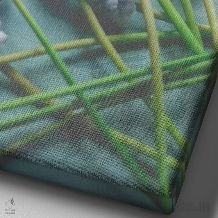 تابلو دکوراتیو طبیعت بی جان گل آبی اثر اولیویا جوی سنت کلر - نمای نزدیک بافت بوم