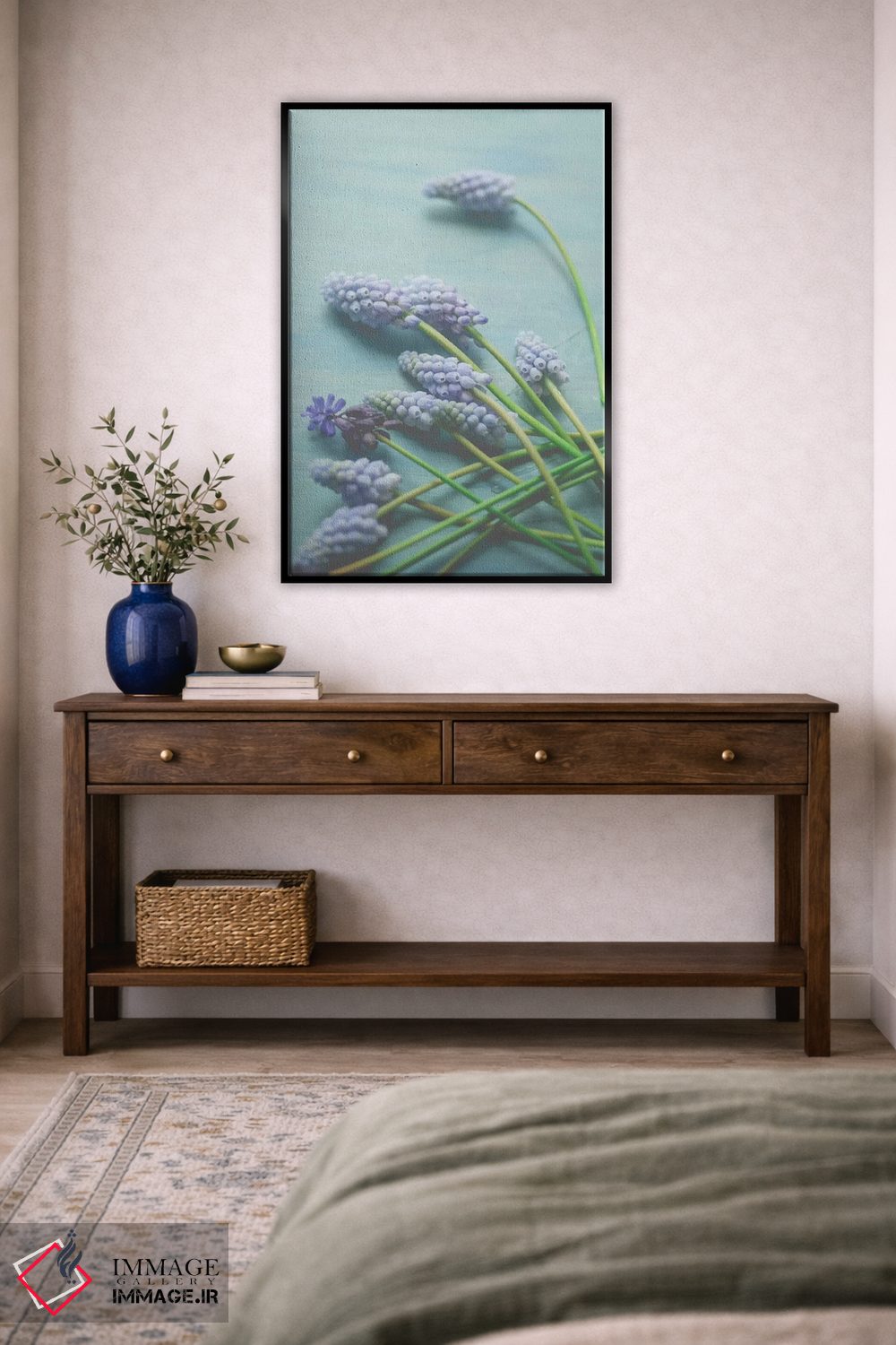 تابلو دکوراتیو طبیعت بی جان گل آبی اثر اولیویا جوی سنت کلر - D4B