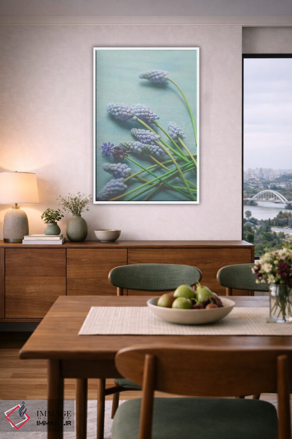 تابلو دکوراتیو طبیعت بی جان گل آبی اثر اولیویا جوی سنت کلر - D5W