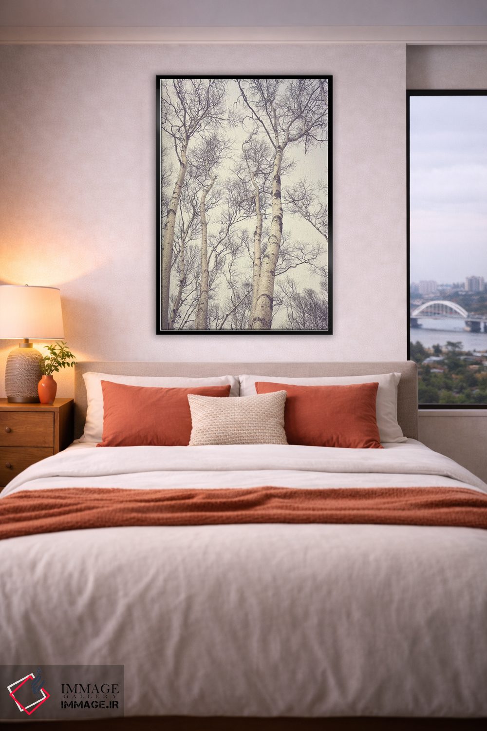 تابلو دکوراتیو درختان غان اثر اولیویا جوی سنت کلر - D4B